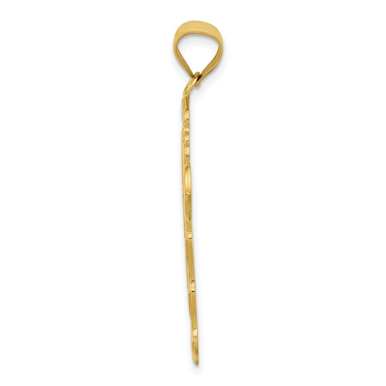 14K Yellow Gold Passion Cross Pendant 36mm length - (A83-890)