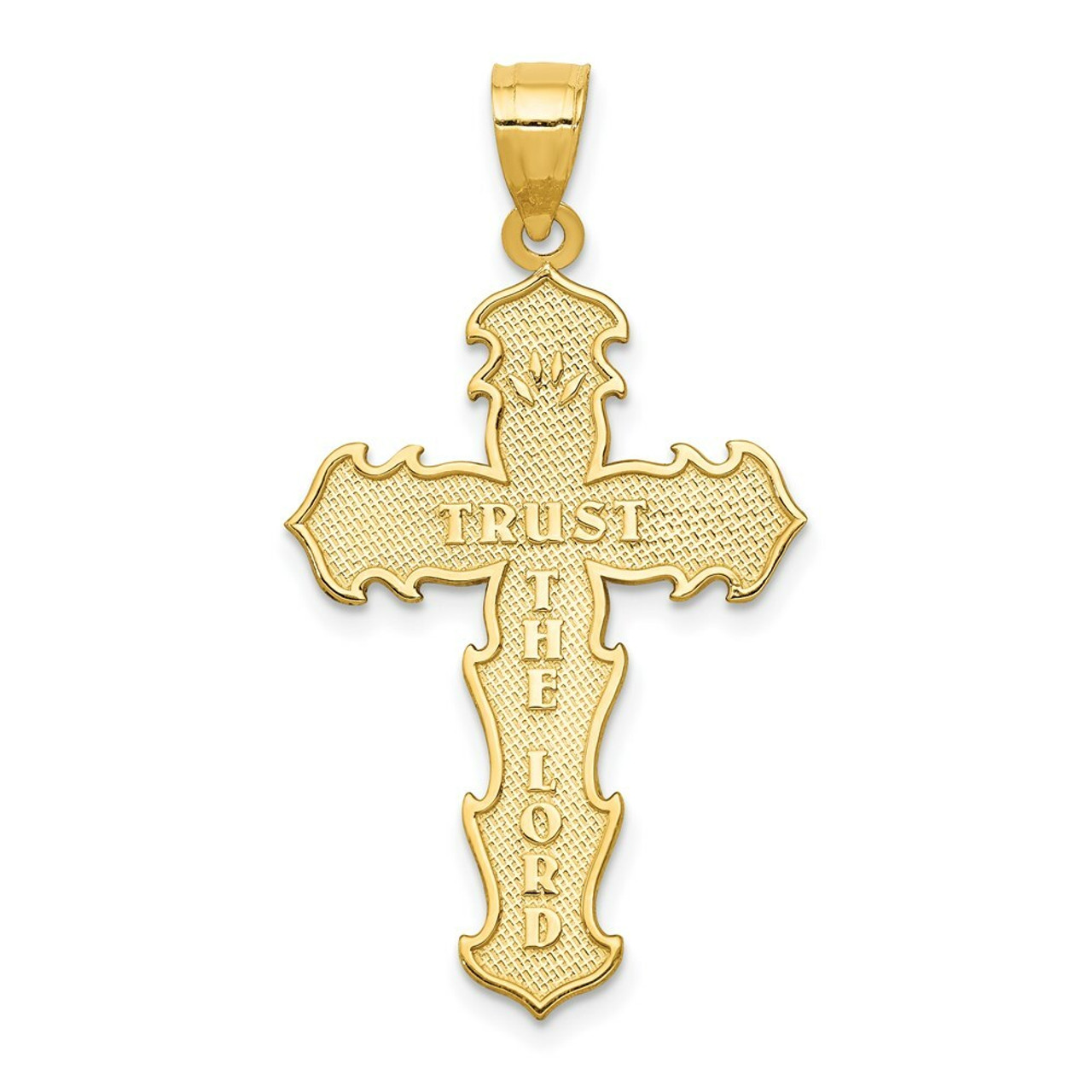 14K Yellow Gold Passion Cross Pendant 36mm length - (A83-890)