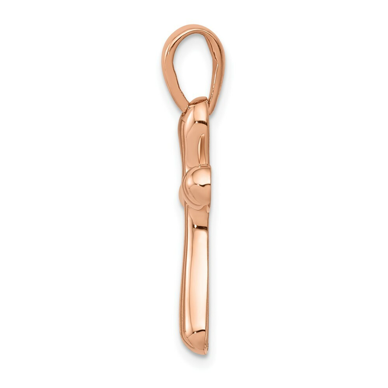 14K Rose Gold Freeform Cross Pendant - (A84-787)