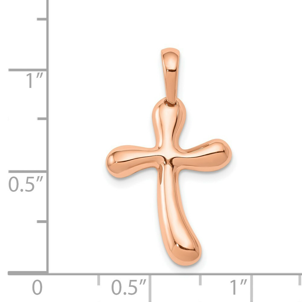 14K Rose Gold Freeform Cross Pendant - (A84-787) - Roy Rose Jewelry