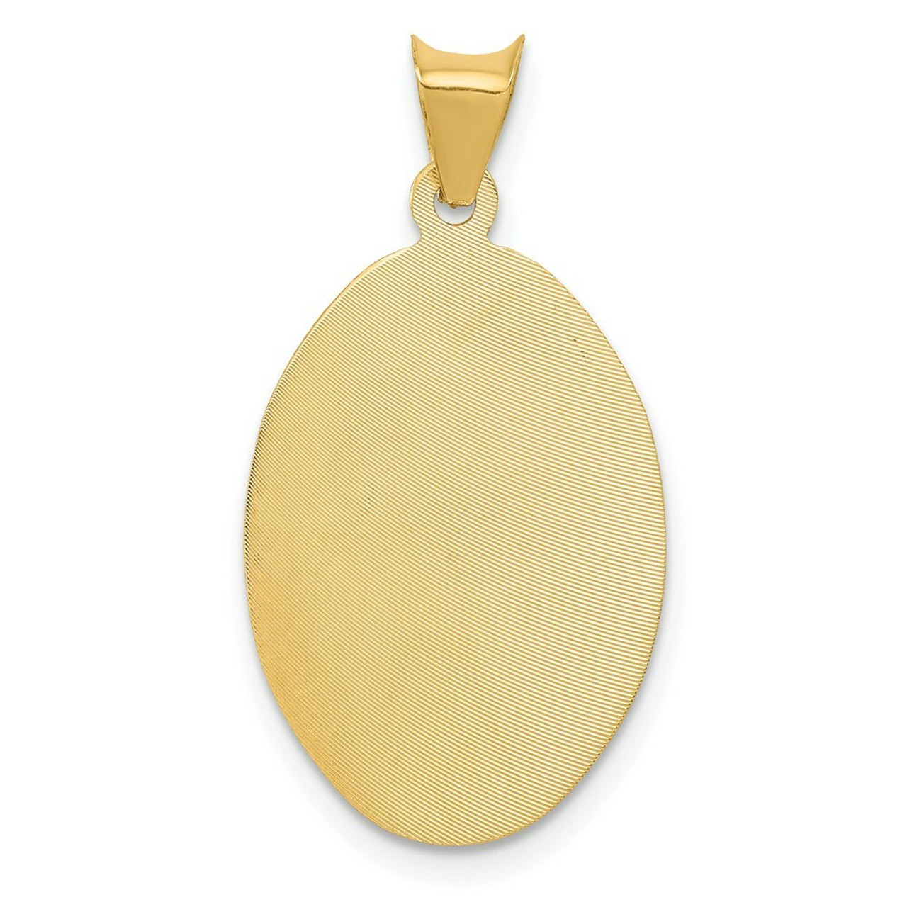14K Yellow Gold Two-tone & Diamond-cut Sagrado Corazon Oval Pendant - (A85-754)
