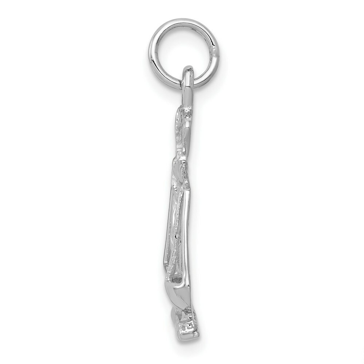 14K White Gold Polished Open-Backed Large Scales of Justice Charm - (A86-311)