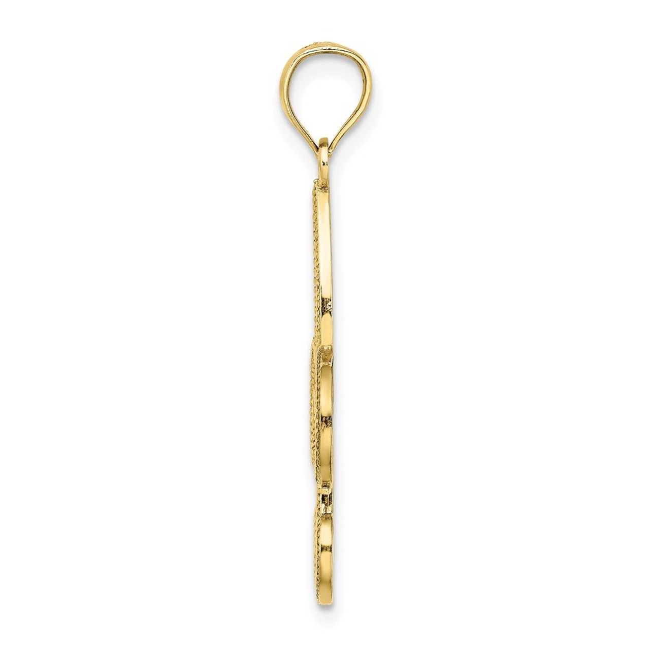 10K Yellow Gold Fleur De Lis Pendant - (A88-916)