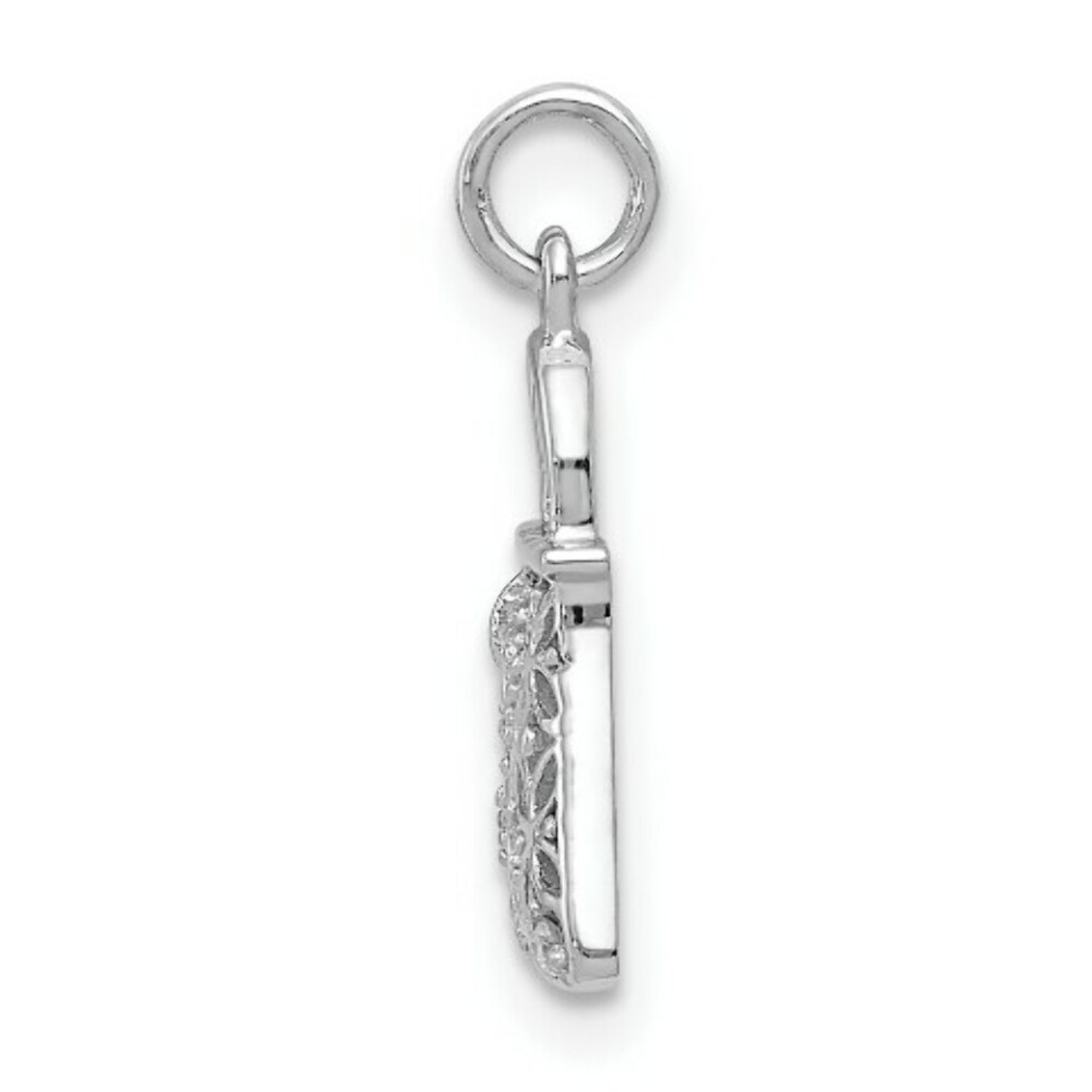 14K White Gold Diamond Accent Purse Charm - (A97-272)