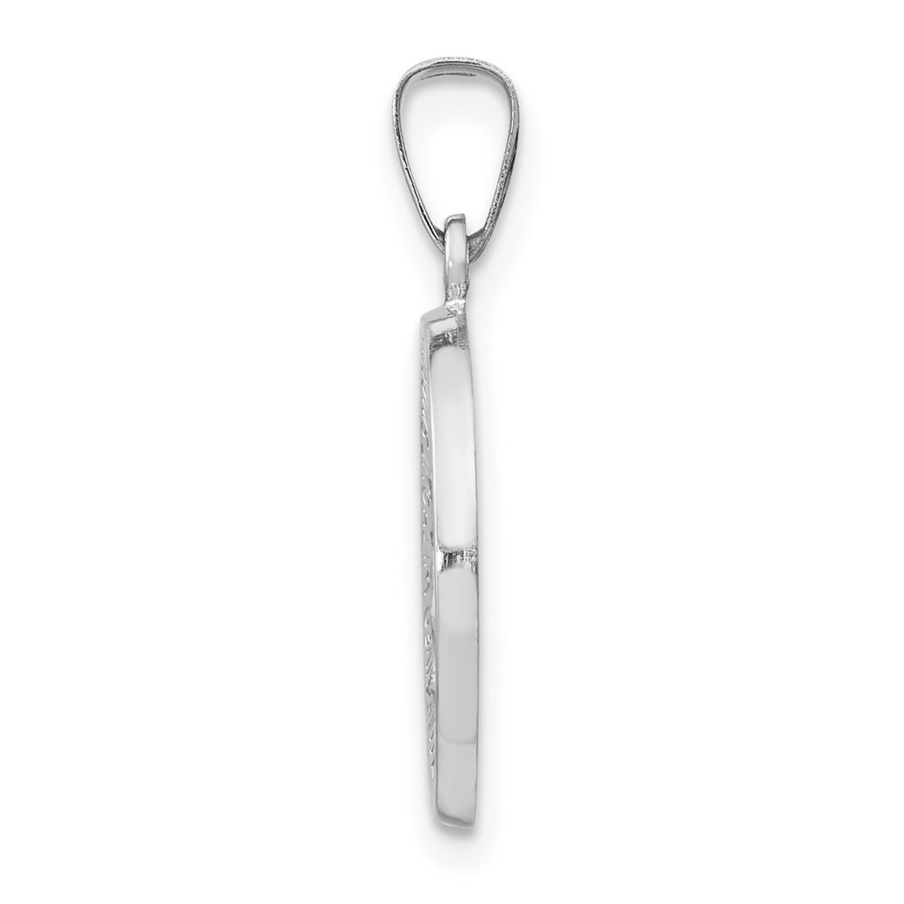 14K White Gold Polished and Satin Miraculous Medal Pendant 15mm width - (B11-230)