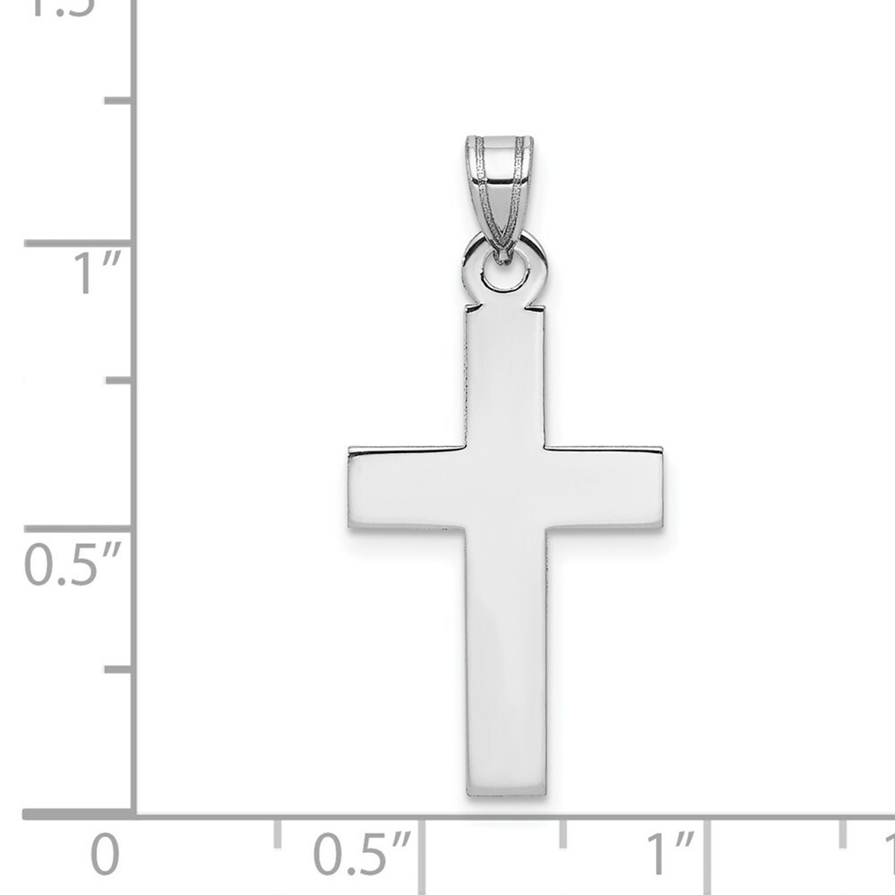 14K White Gold Cross Pendant 29mm length - (B11-236)