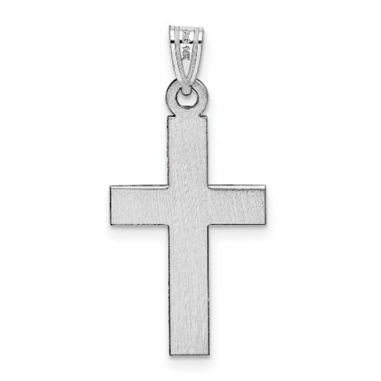 14K White Gold Cross Pendant 29mm length - (B11-236)