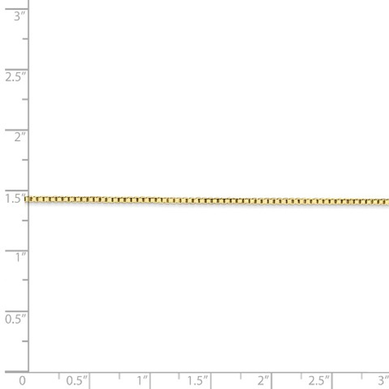 10K Yellow Gold 1.25mm Box Chain Anklet - Length 9'' inches - (C64-220)