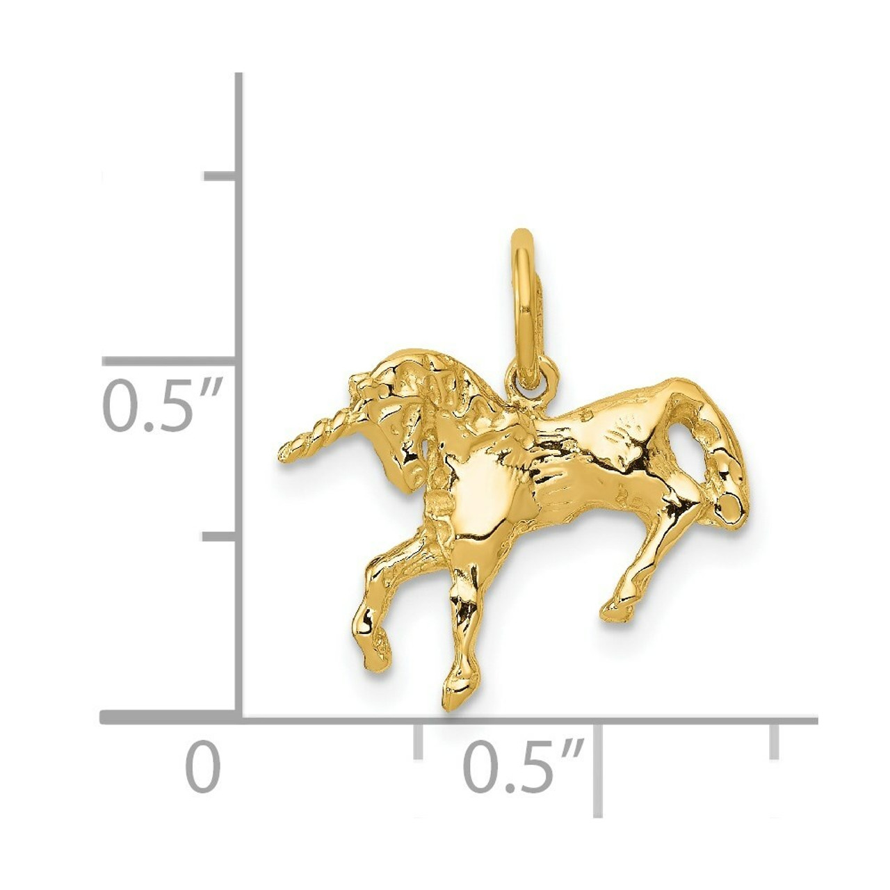 14K Yellow Gold Unicorn Charm - (A82-600)