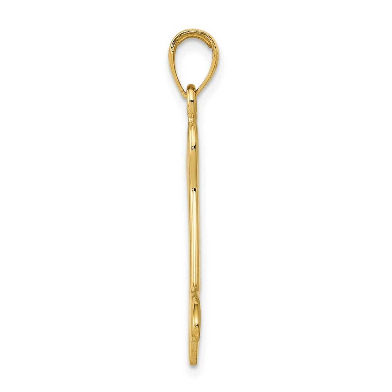 14K Yellow Gold Solid Polished Dog Bone Charm - (A83-209)