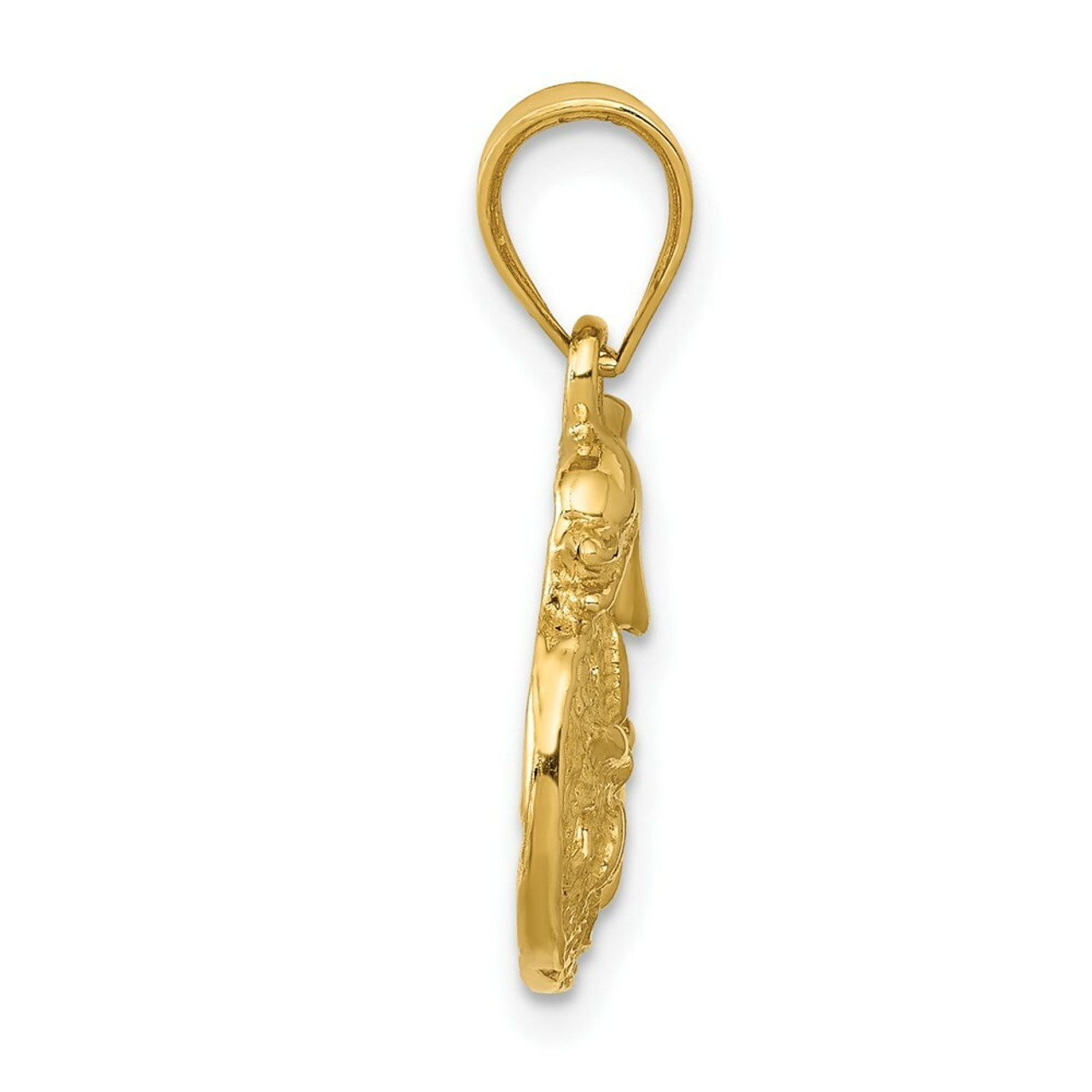 14K Yellow Gold Dolphin & Sanddollar Charm - (A83-525)