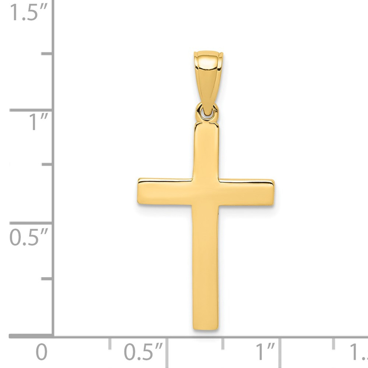 14K Yellow Gold Cross Pendant 29mm length - (A84-510)