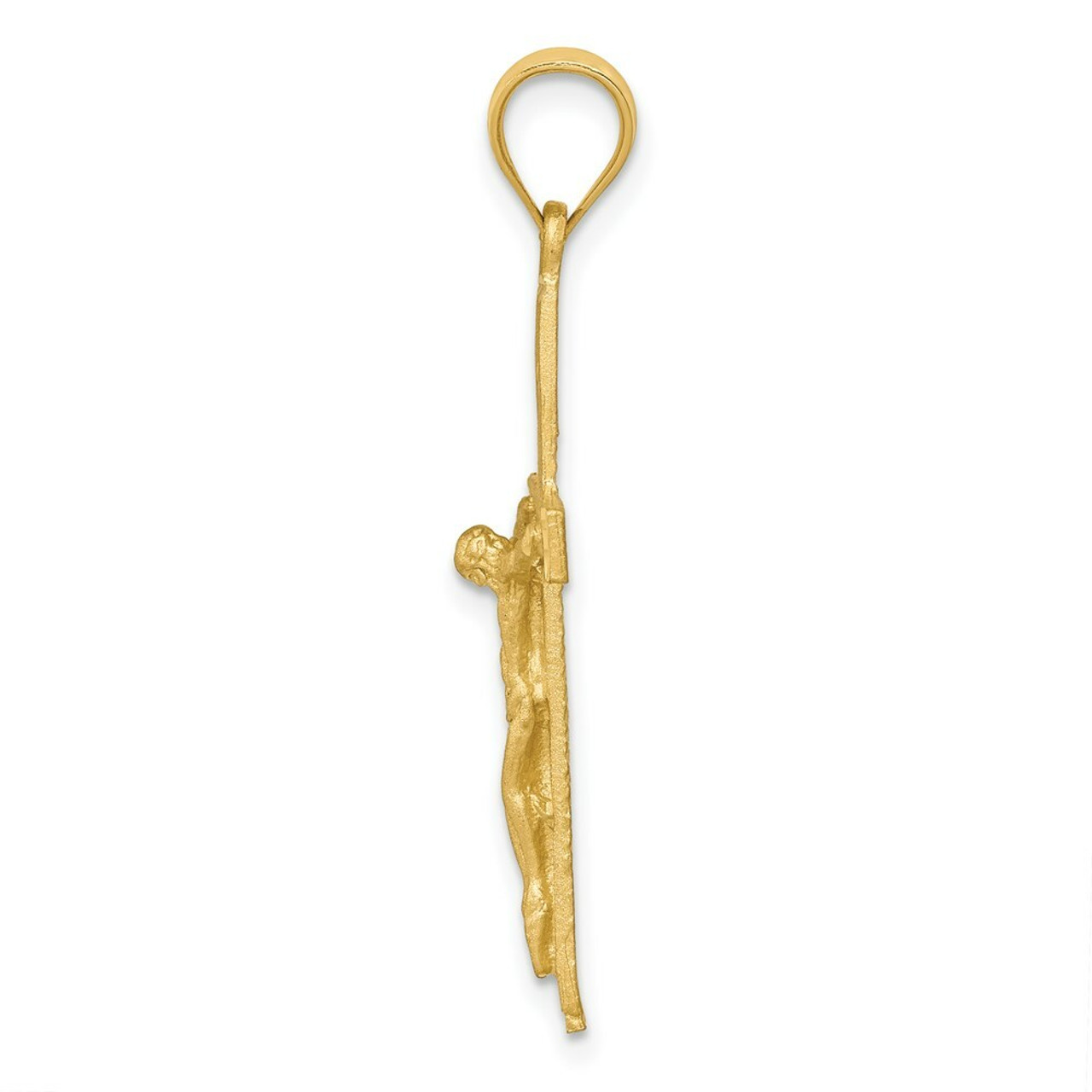 14K Yellow Gold Crucifix Pendant 34mm length - (A84-651)
