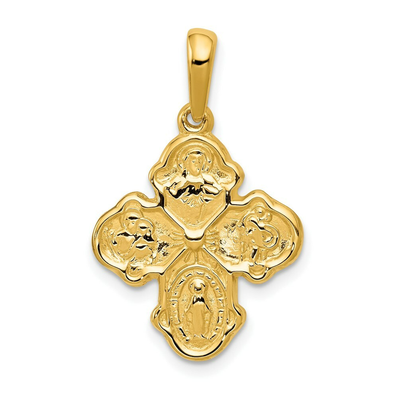 14K Yellow Gold Four Way Medal Pendant - (A84-668)