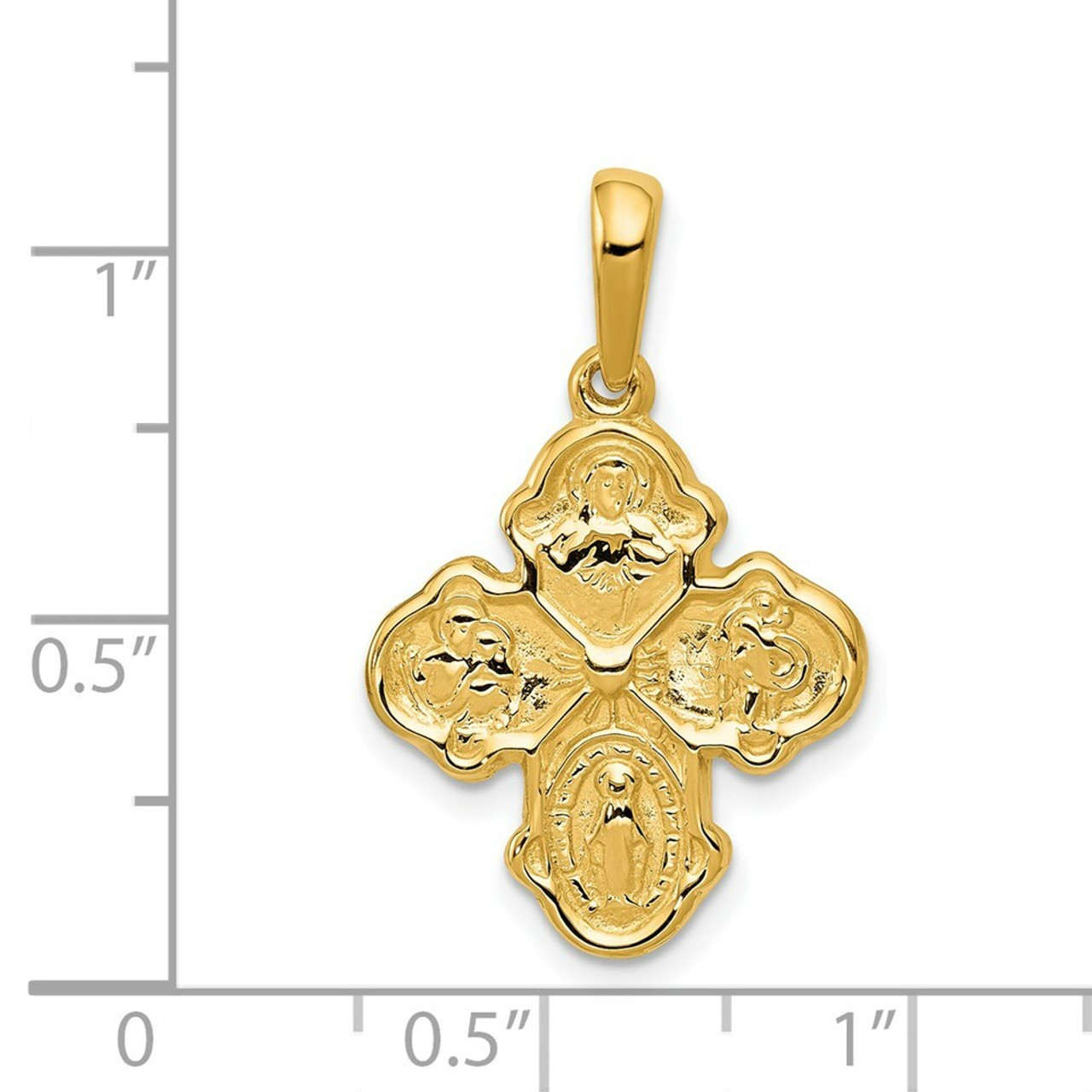 14K Yellow Gold Four Way Medal Pendant - (A84-668)