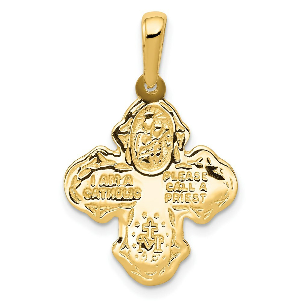 14K Yellow Gold Four Way Medal Pendant - (A84-668)