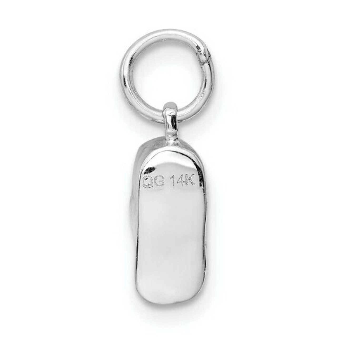 14K White Gold Baby Shoe Charm - (A84-765)