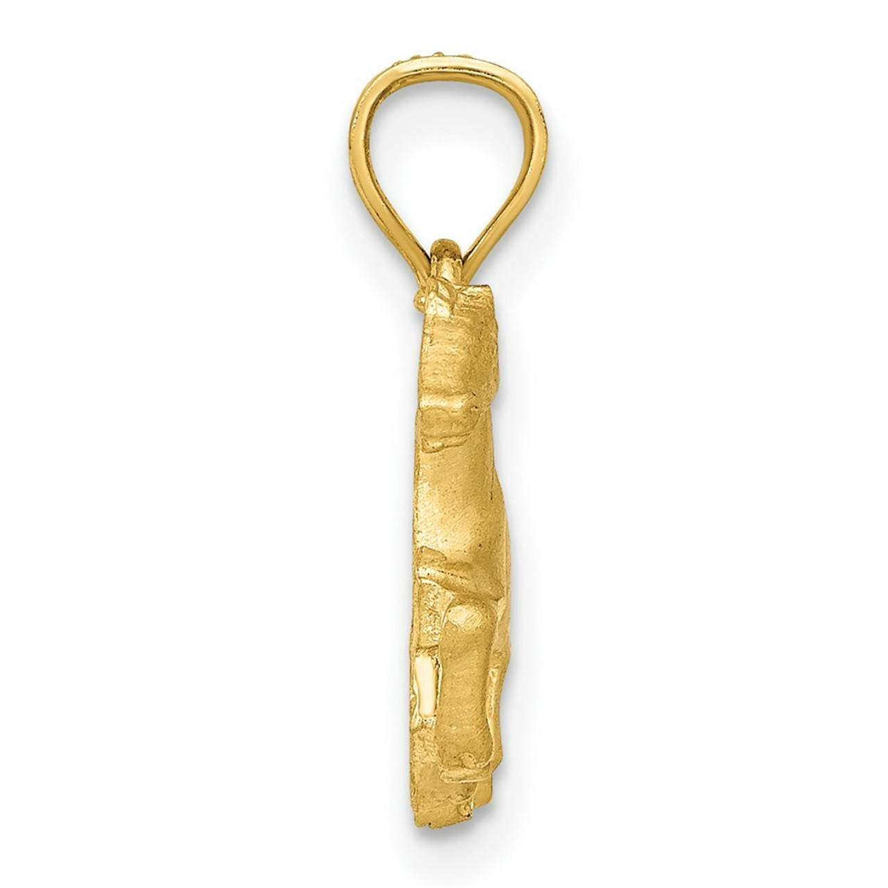 14K Yellow Gold Diamond-cut Pig Pendant - (A84-781)