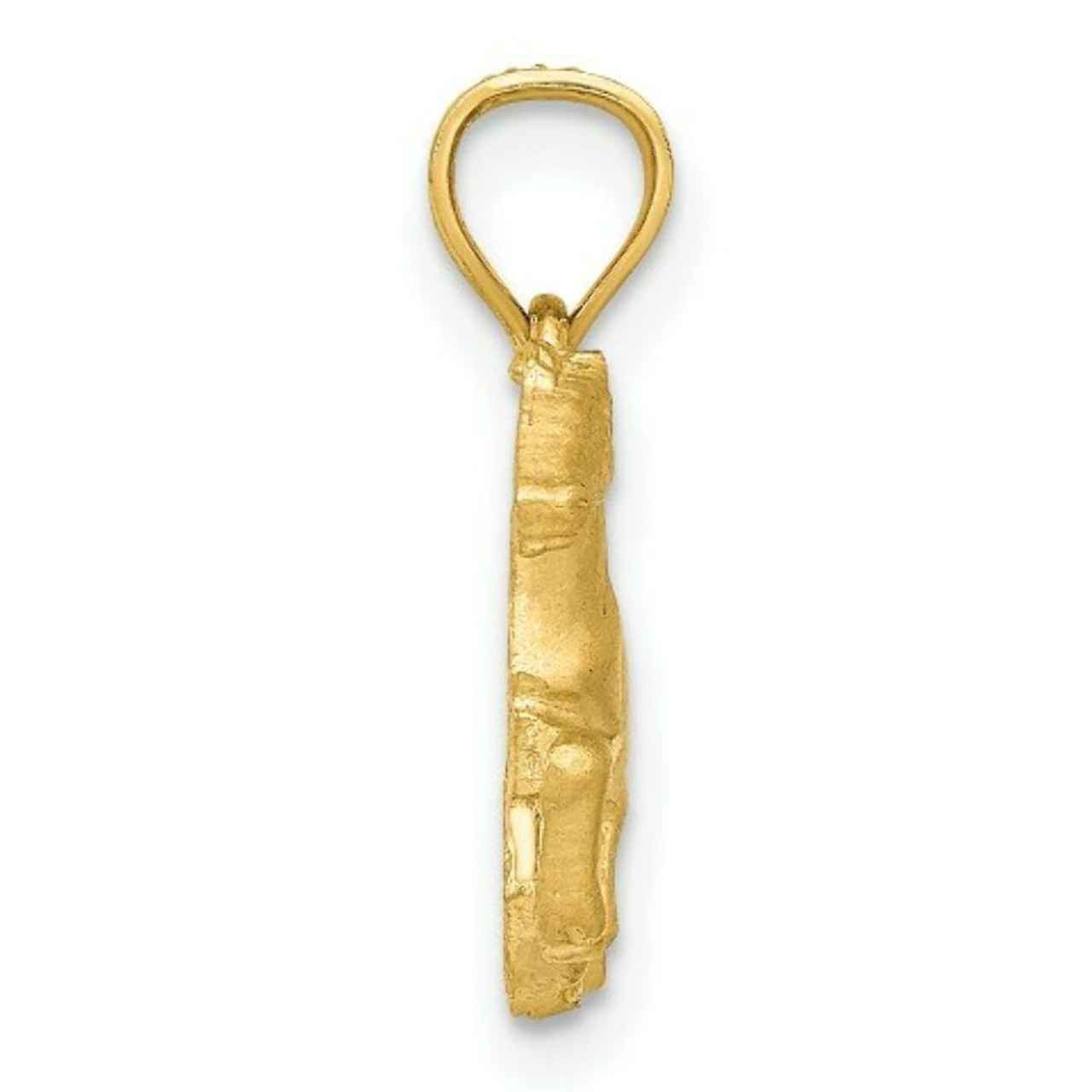 14K Yellow Gold Diamond-cut Pig Pendant - (A84-781)