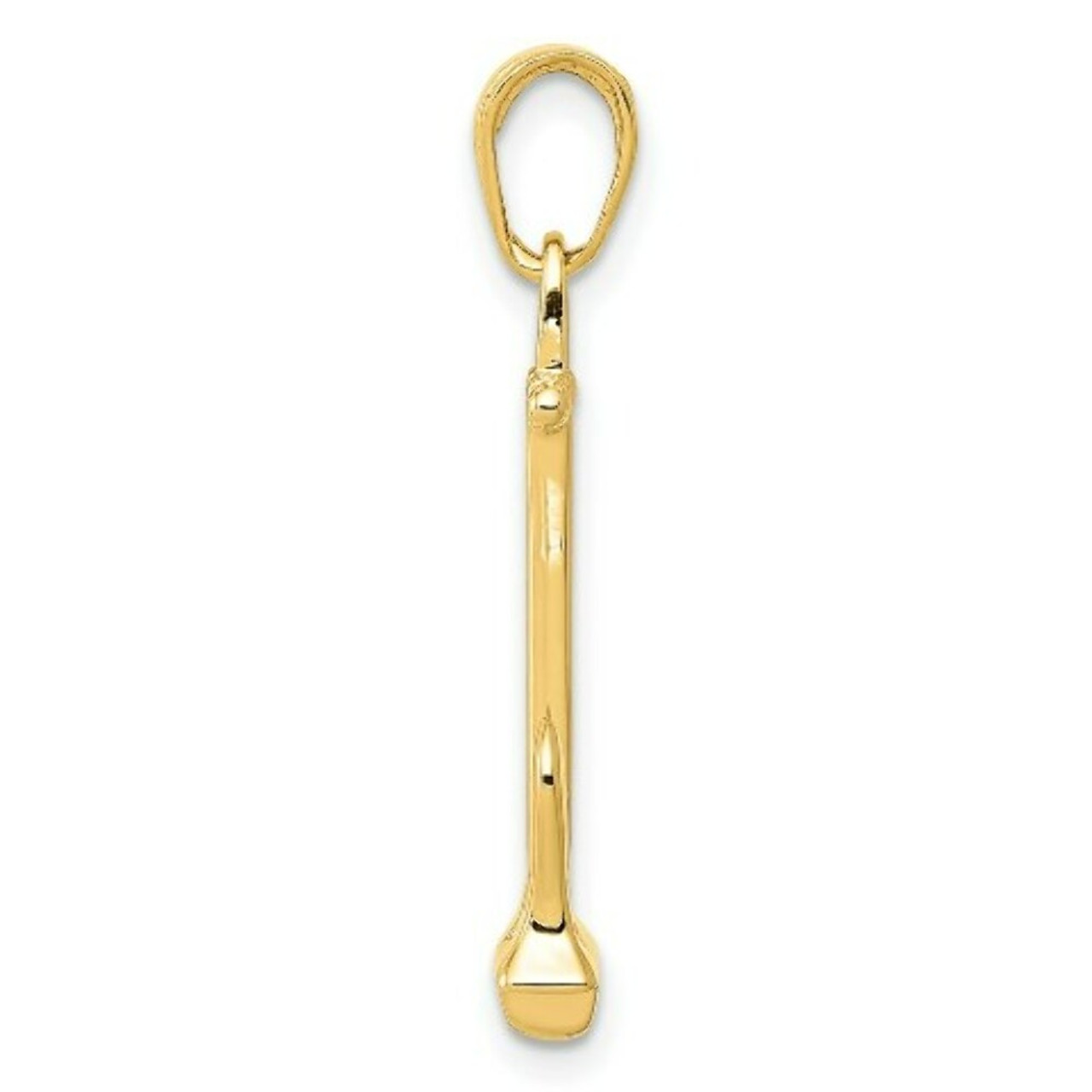 14K Yellow Gold Navy Anchor Pendant - (A85-214)