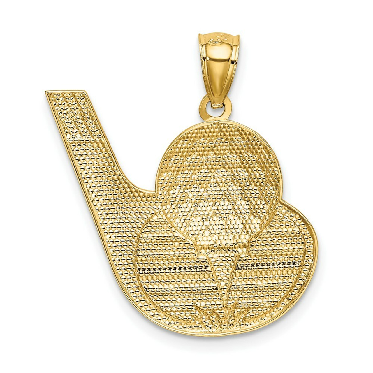 14K Yellow Gold and Rhodium Golf Pendant - (A85-237)