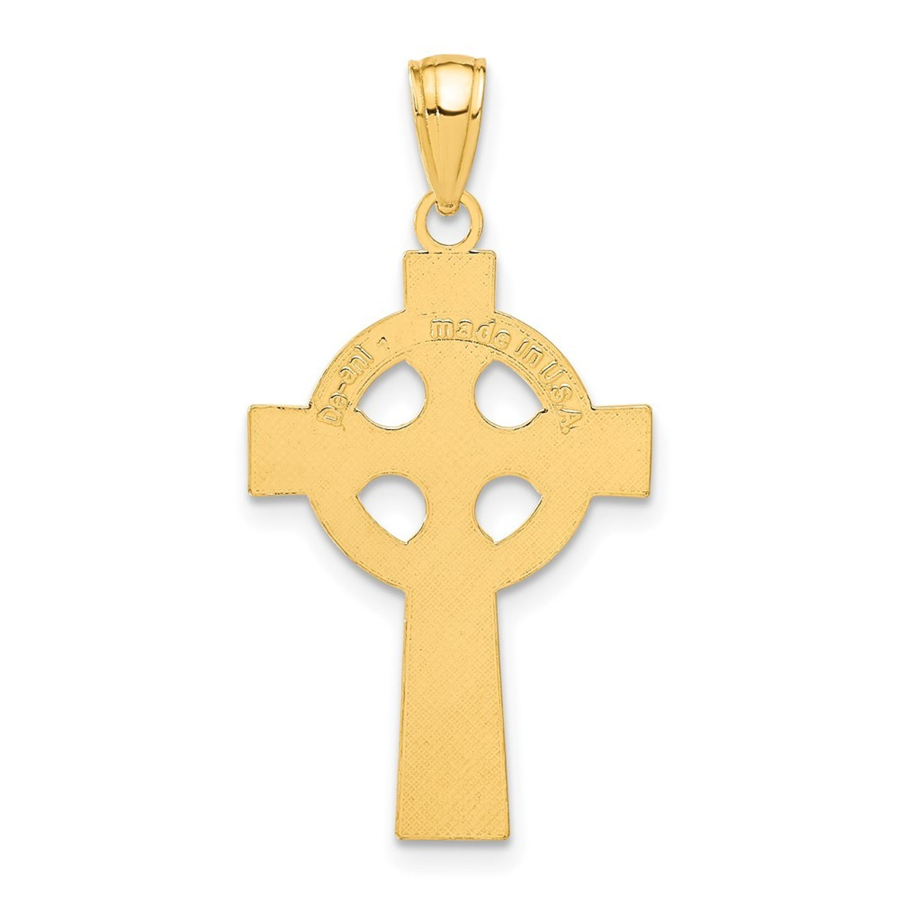 14K Yellow Gold Celtic Cross Pendant 28mm length - (A85-279)