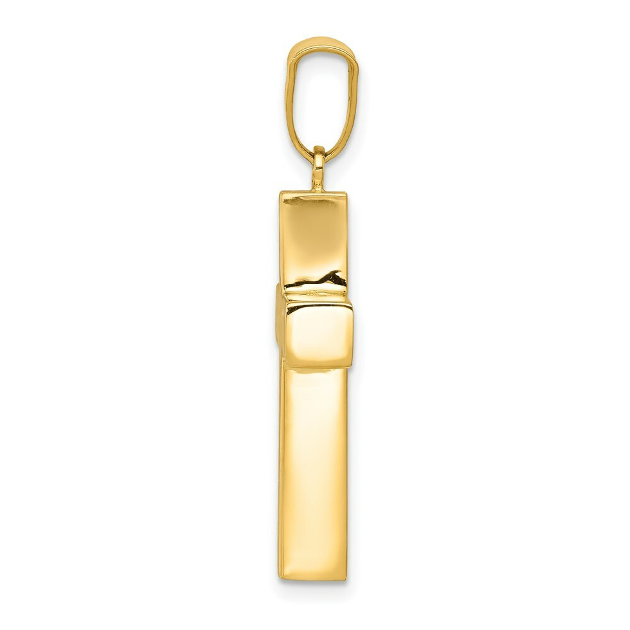 14K Yellow Gold Hollow Cross Pendant 26mm length - (A85-406)