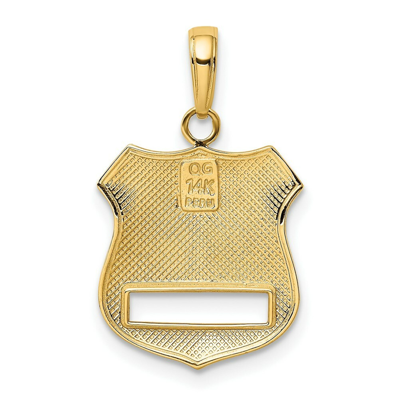 14K Yellow Gold Police Badge Pendant - (A85-523)