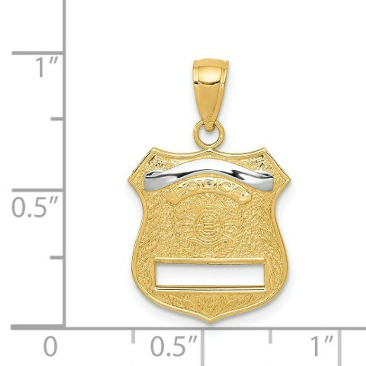 14K Yellow Gold Police Badge Pendant - (A85-523)