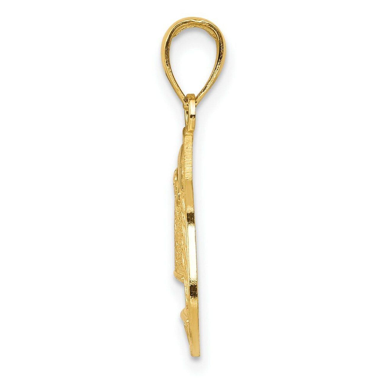 14K Yellow Gold Police Badge Pendant - (A85-523)