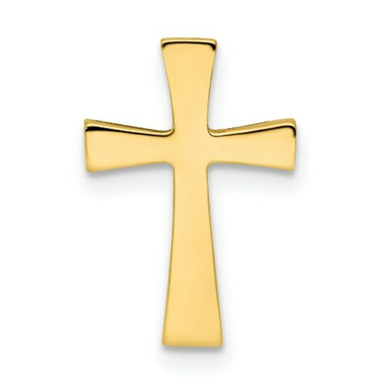 14k Yellow Gold Polished Cross Chain Slide - (A85-928)