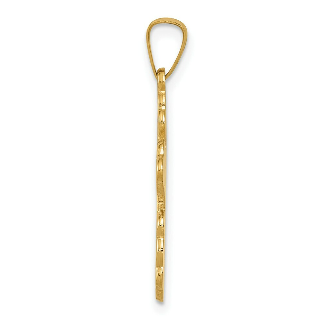 14K Yellow Gold Eastern Orthodox Cross Charm 27mm length - (B11-492)