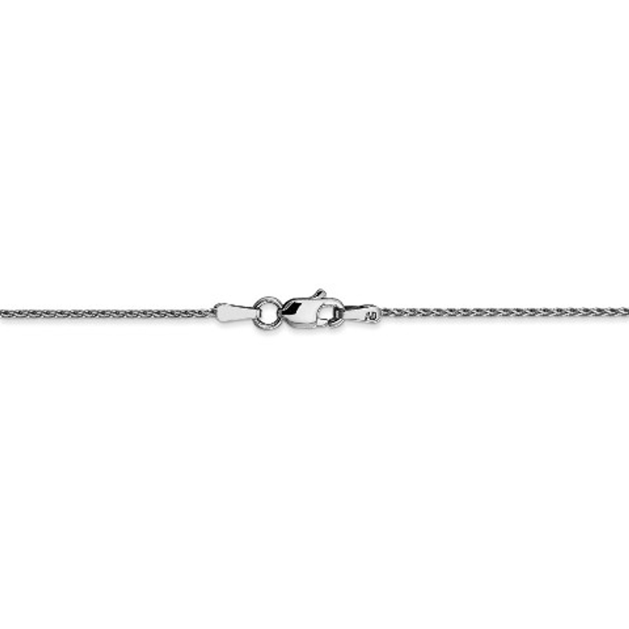 14K White Gold 1mm Round Diamond-cut Wheat Chain Anklet Bracelet - Length 9'' inches - (C64-161)