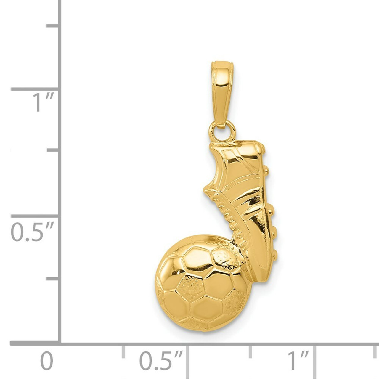 14K Yellow Gold Soccer Ball and Shoe Pendant - (A83-538)