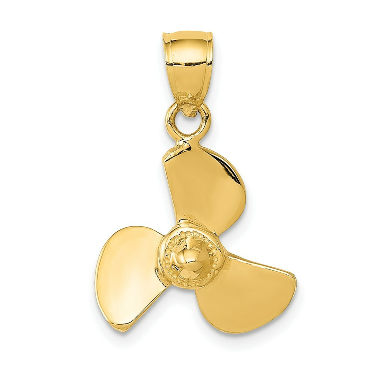 14K Yellow Gold Propeller Pendant - (A84-381)