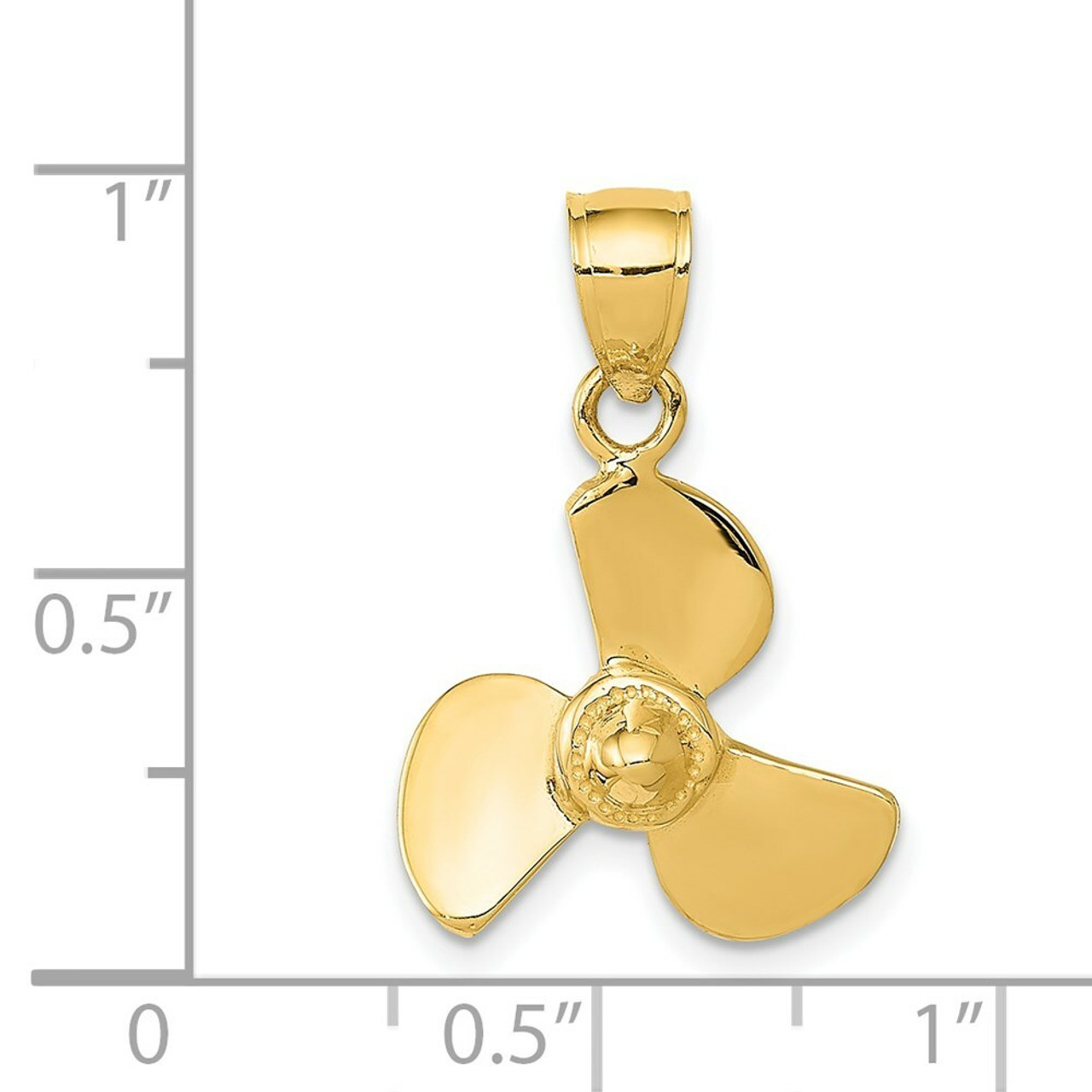 14K Yellow Gold Propeller Pendant - (A84-381)
