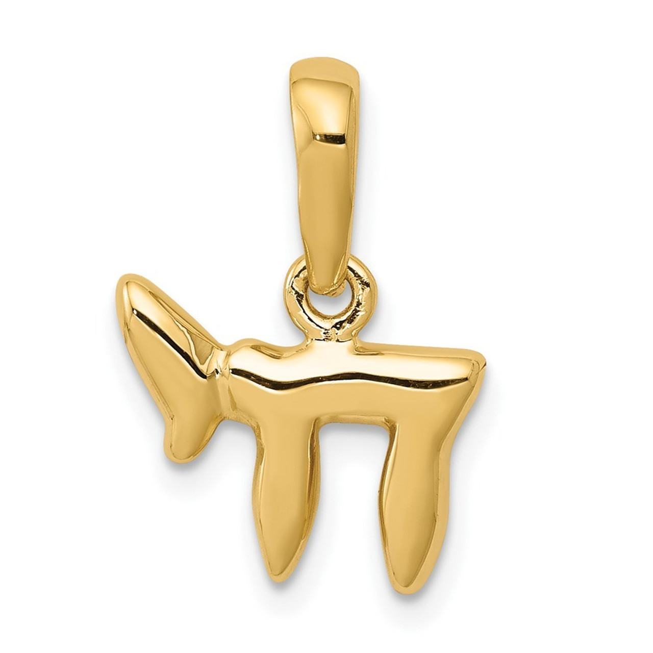 14K Yellow Gold Chai Pendant 18mm length - (A85-230)