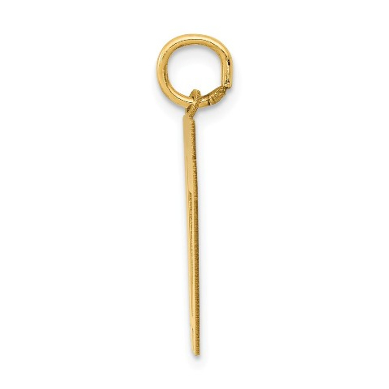 14k Yellow Gold Medium Polished Number 17 Charm Pendant - (A86-604)