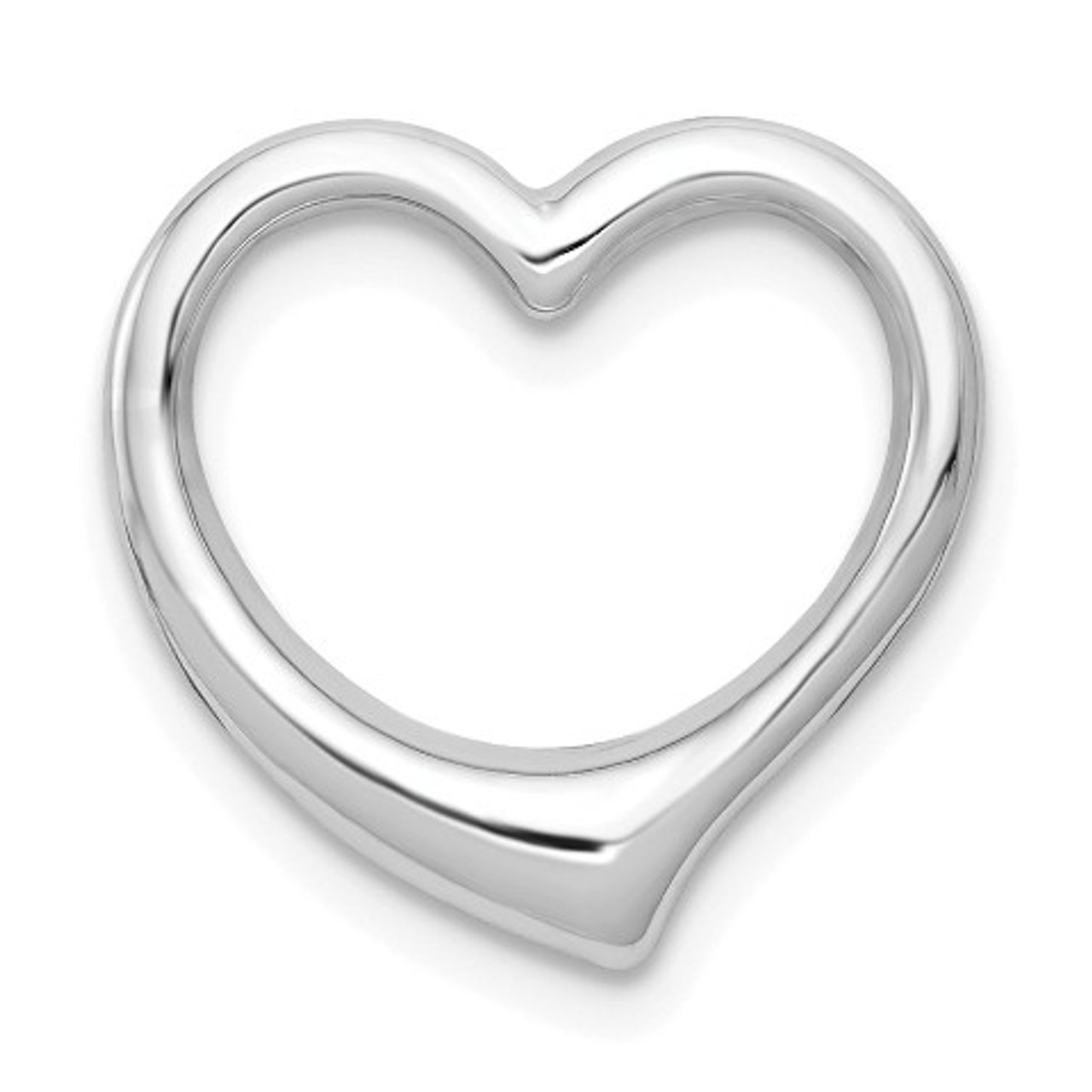 10K White Gold Polished Heart Chain Slide - (A88-751)