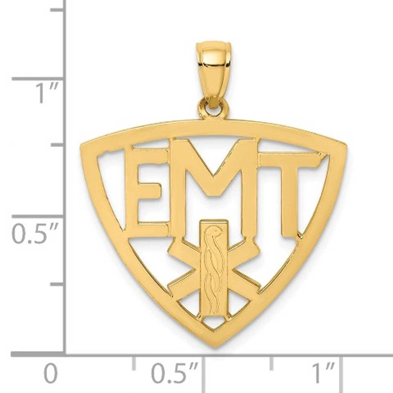 14K Yellow Gold Emergency Medical Technician Pendant 