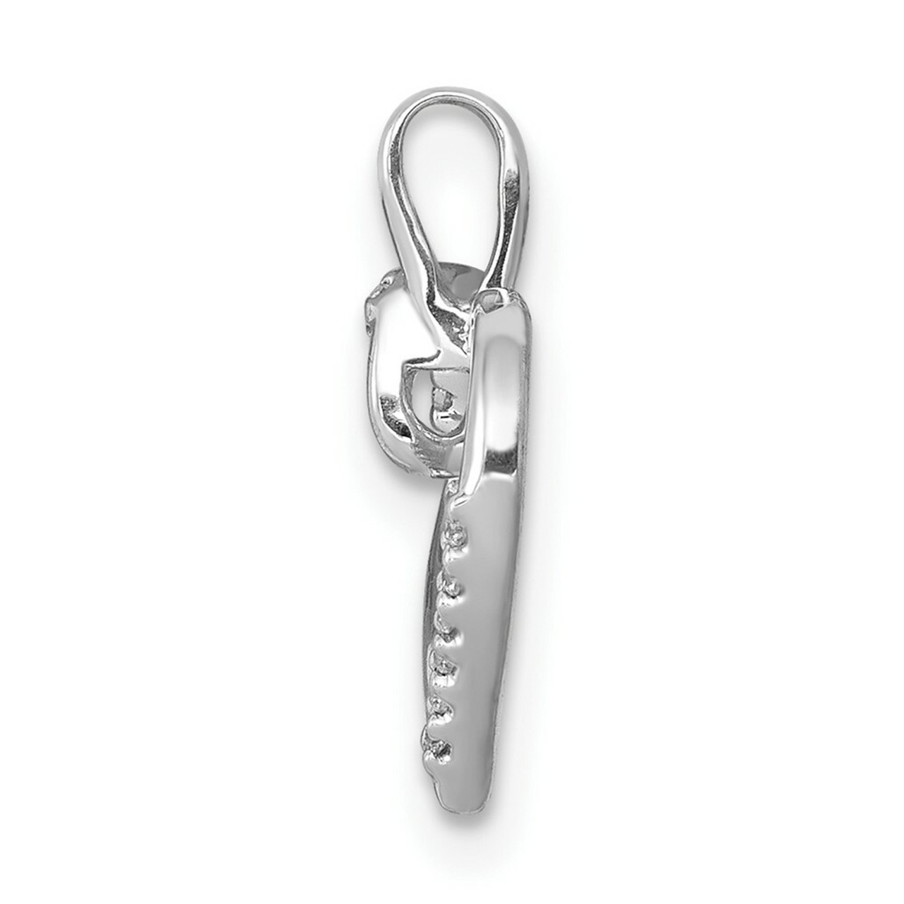 14K White Gold Diamond Accent Heart Pendant - (A97-192)