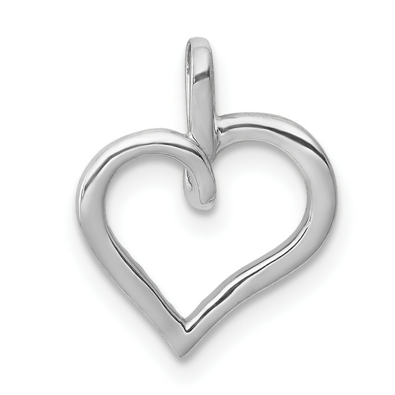 14K White Gold Diamond Accent Heart Pendant - (A97-192)