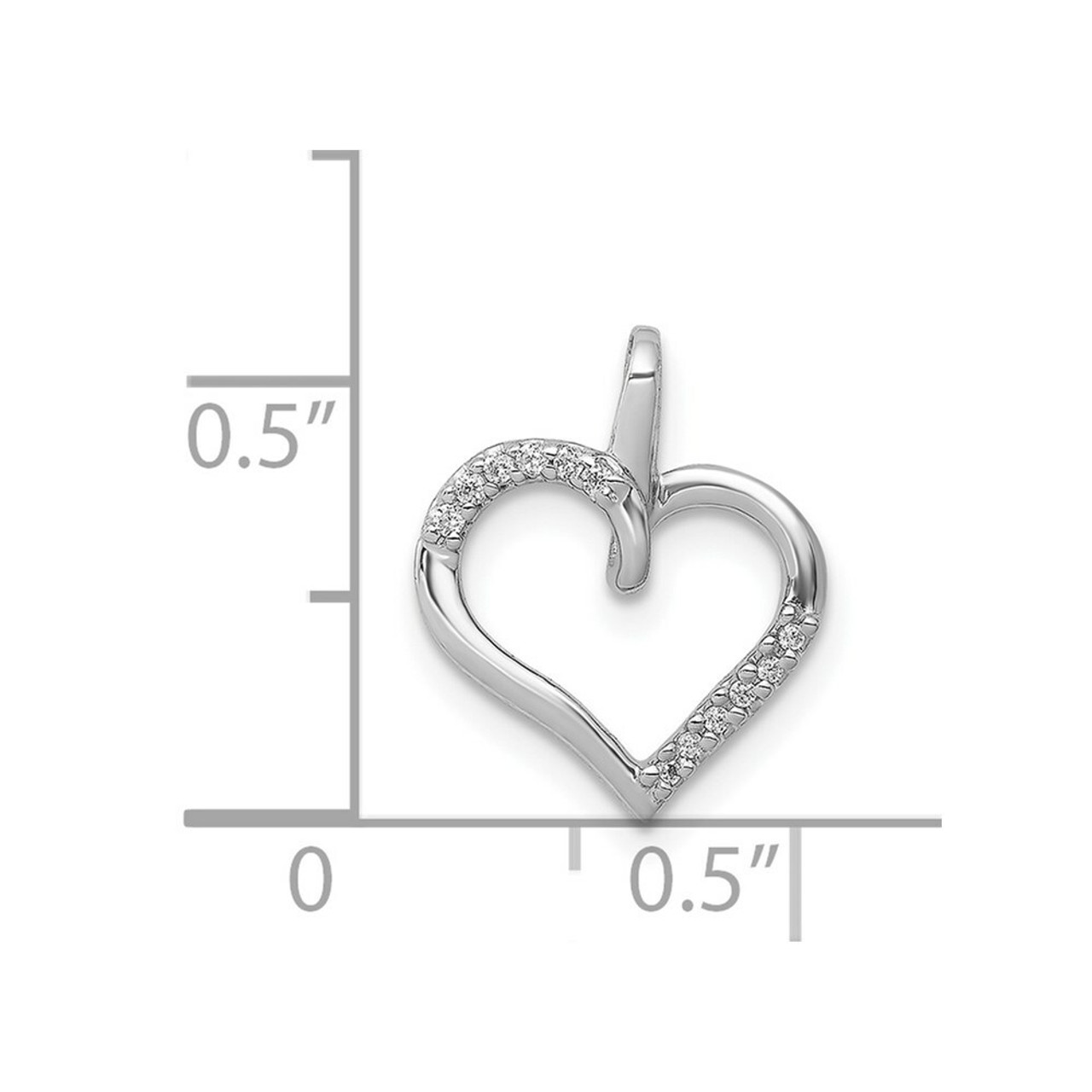 14K White Gold Diamond Accent Heart Pendant - (A97-192)