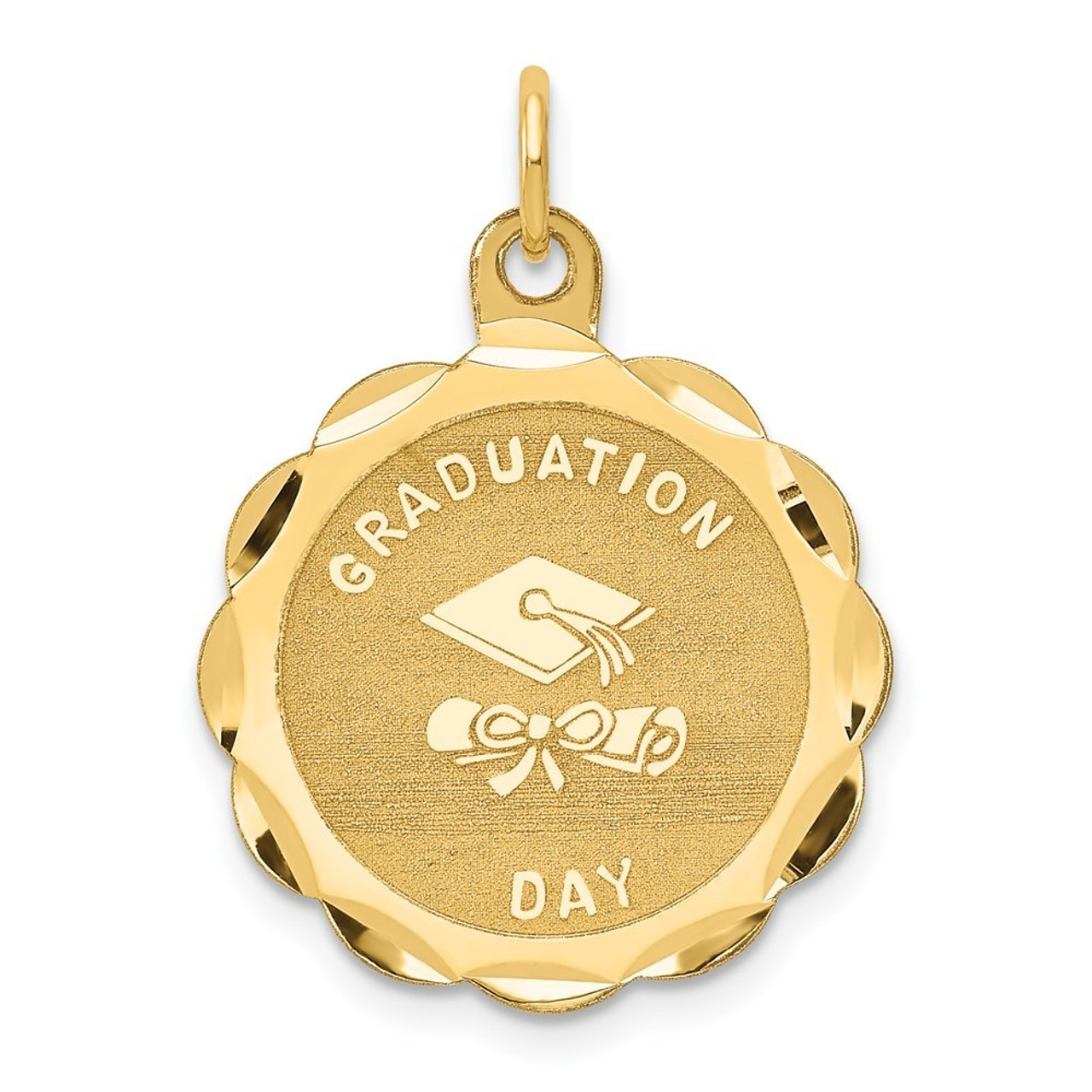 14K Yellow Gold Graduation Day Charm Pendant - (A98-529)