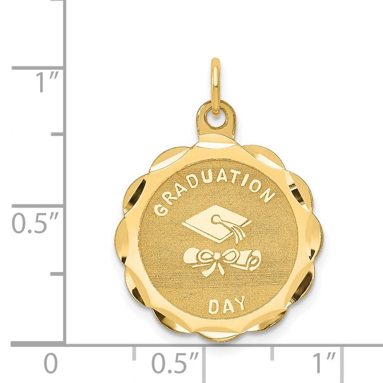 14K Yellow Gold Graduation Day Charm Pendant - (A98-529)