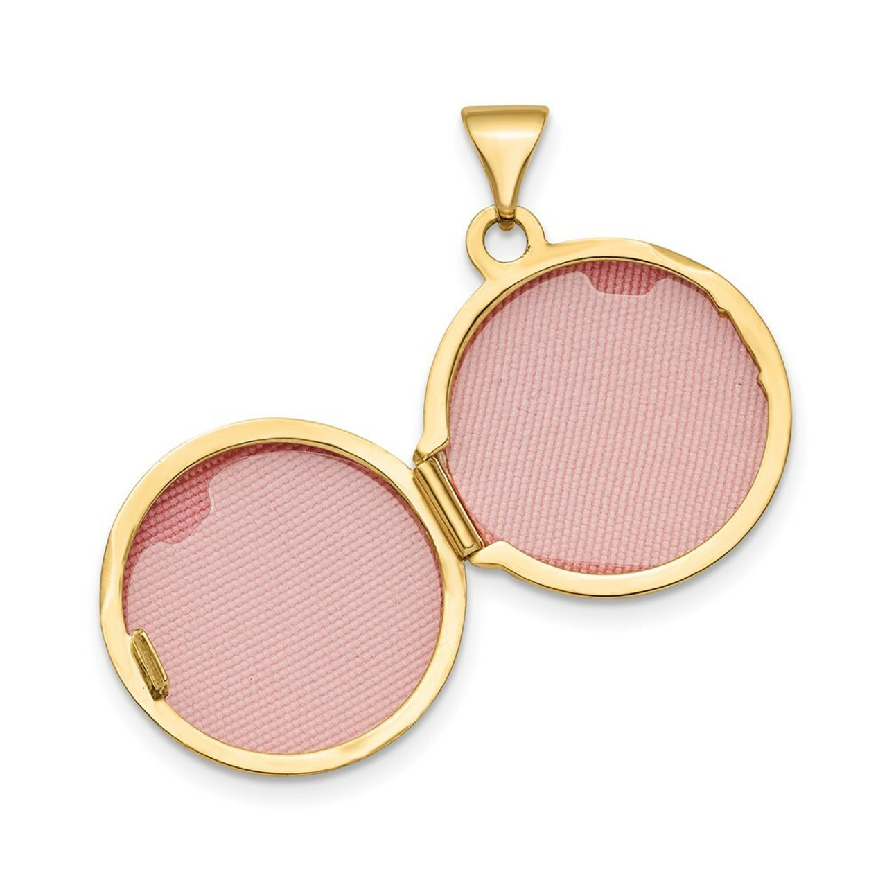 14k Yellow Gold Polished Domed 16mm Round Locket - (A99-326)