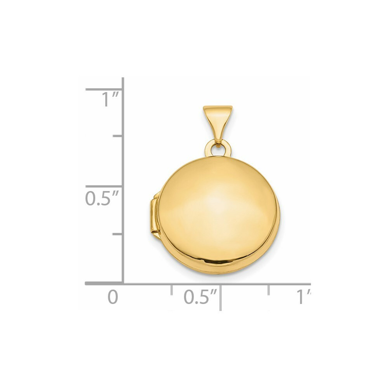 14k Yellow Gold Polished Domed 16mm Round Locket - (A99-326)