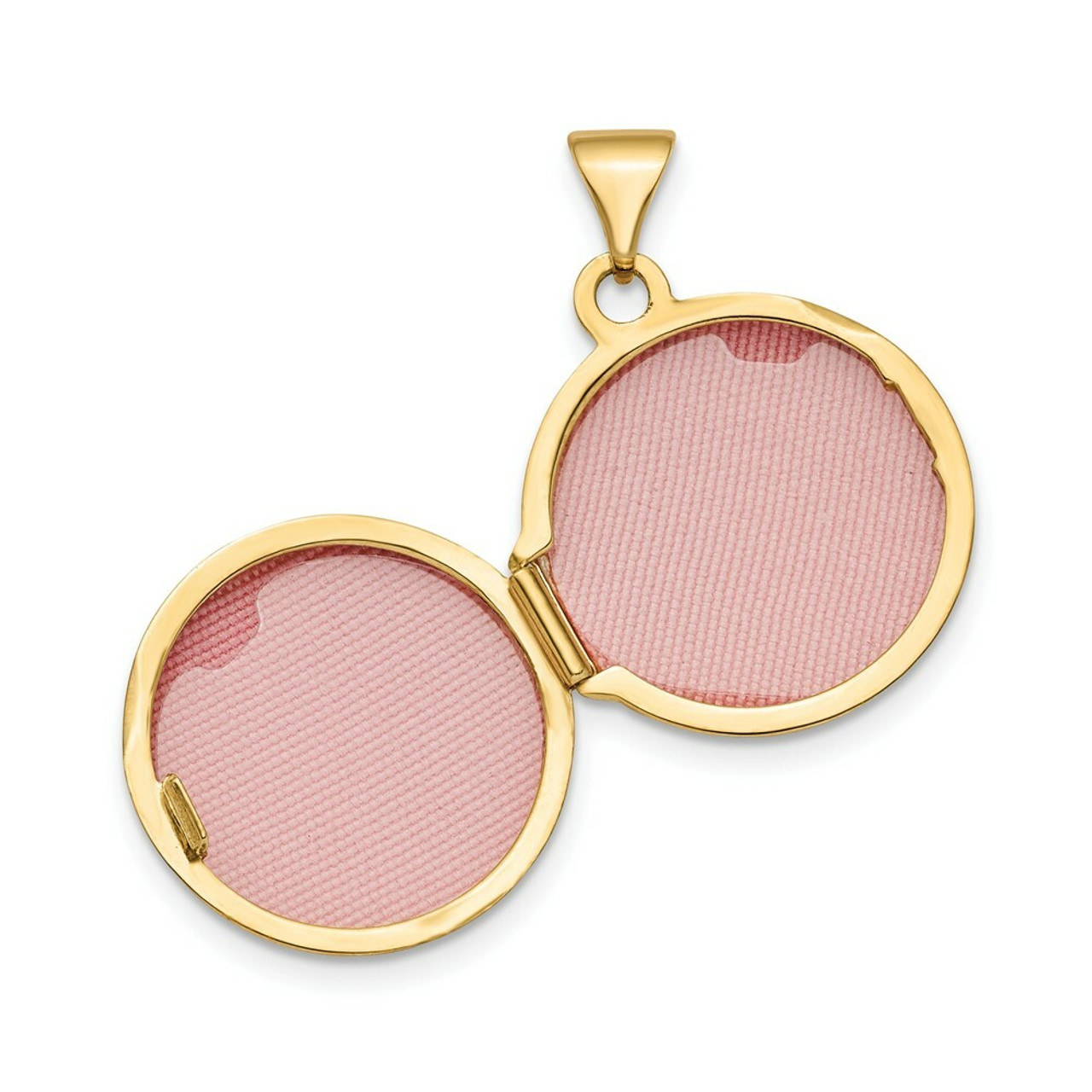 14k Yellow Gold Polished Domed 16mm Round Locket - (A99-326)