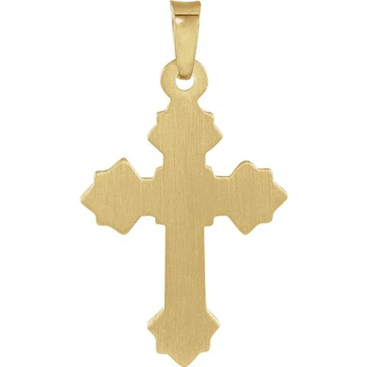 14K Yellow & White Gold 20x16mm Hollow Crucifix Pendant - (B15-272)