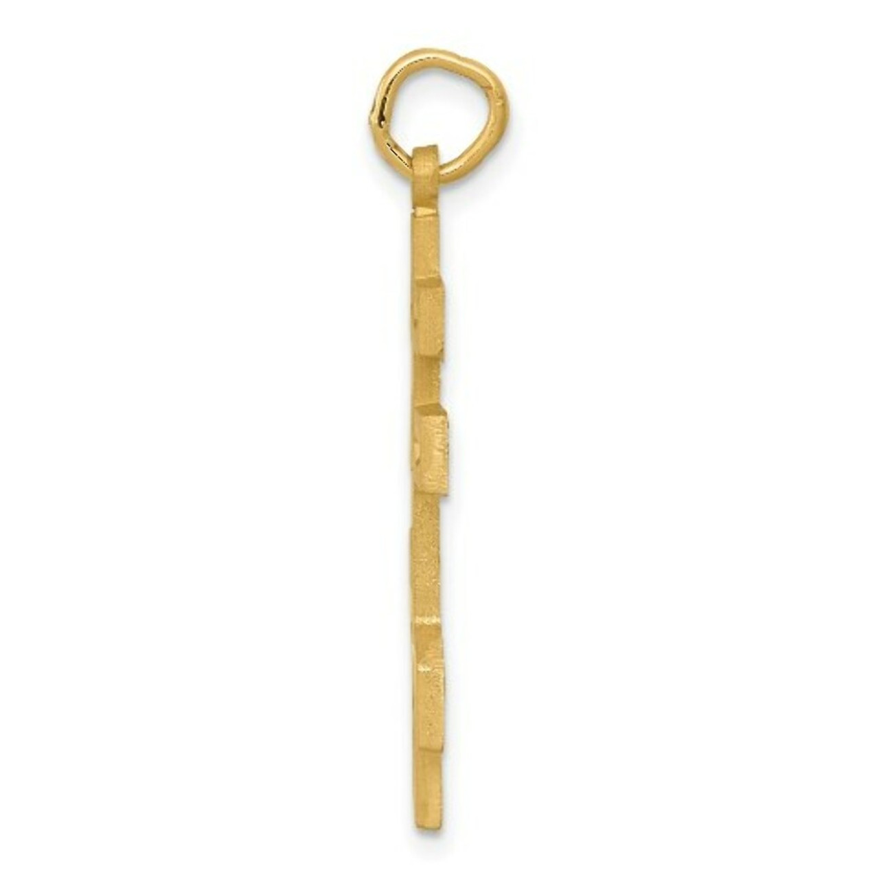 14K Yellow Gold Eastern Orthodox Cross Pendant 34mm length - (A82-887)